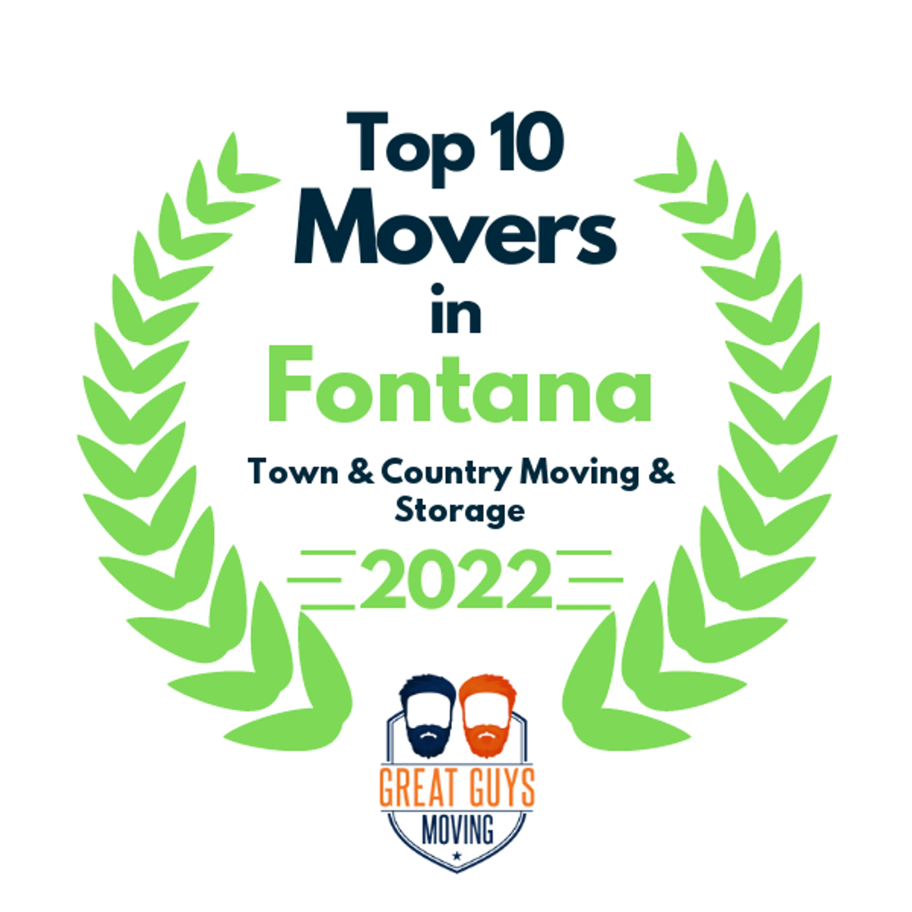 Top 10 Movers in Fontana, CA 2022 award
