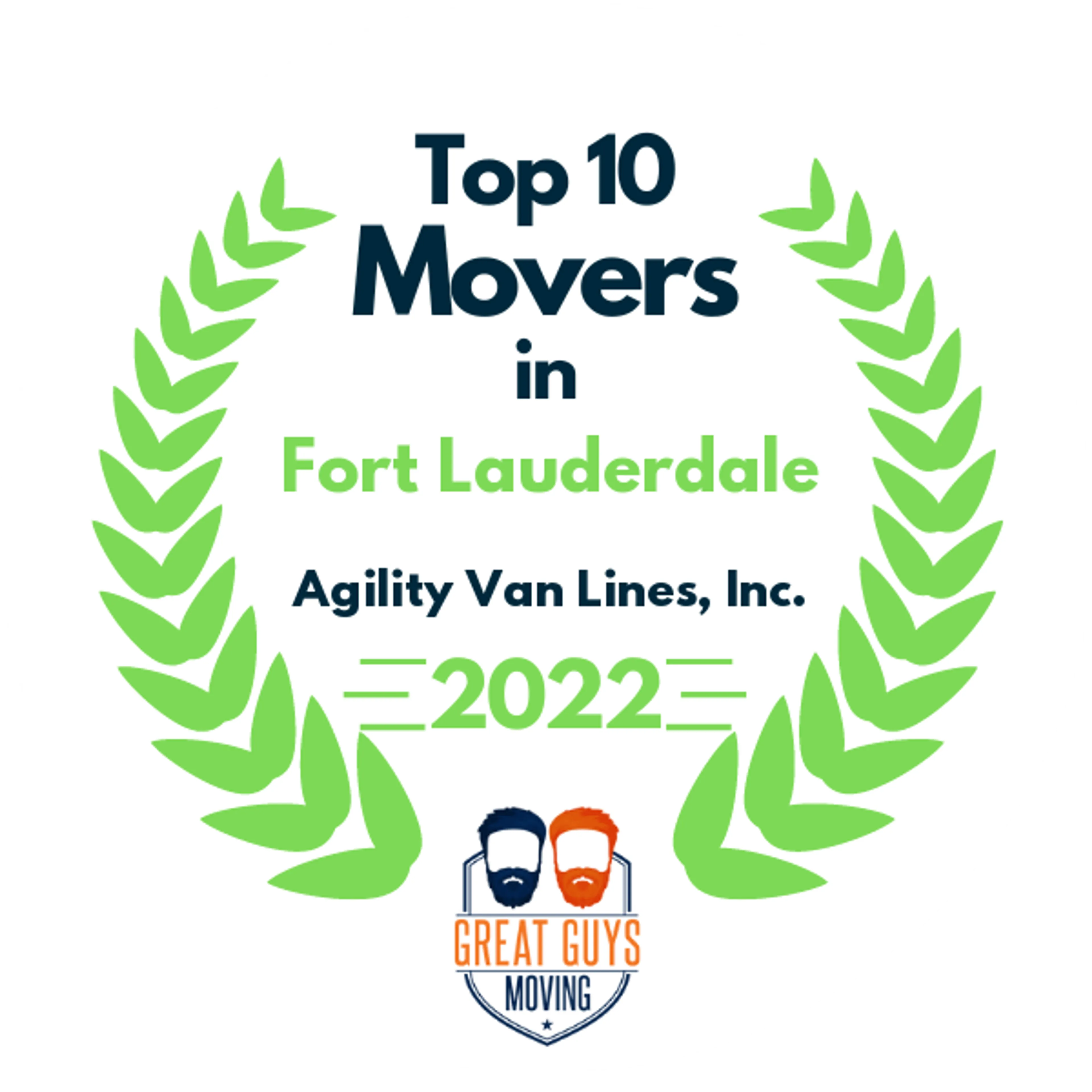 Top 10 Movers in Fort Lauderdale, FL 2022 award