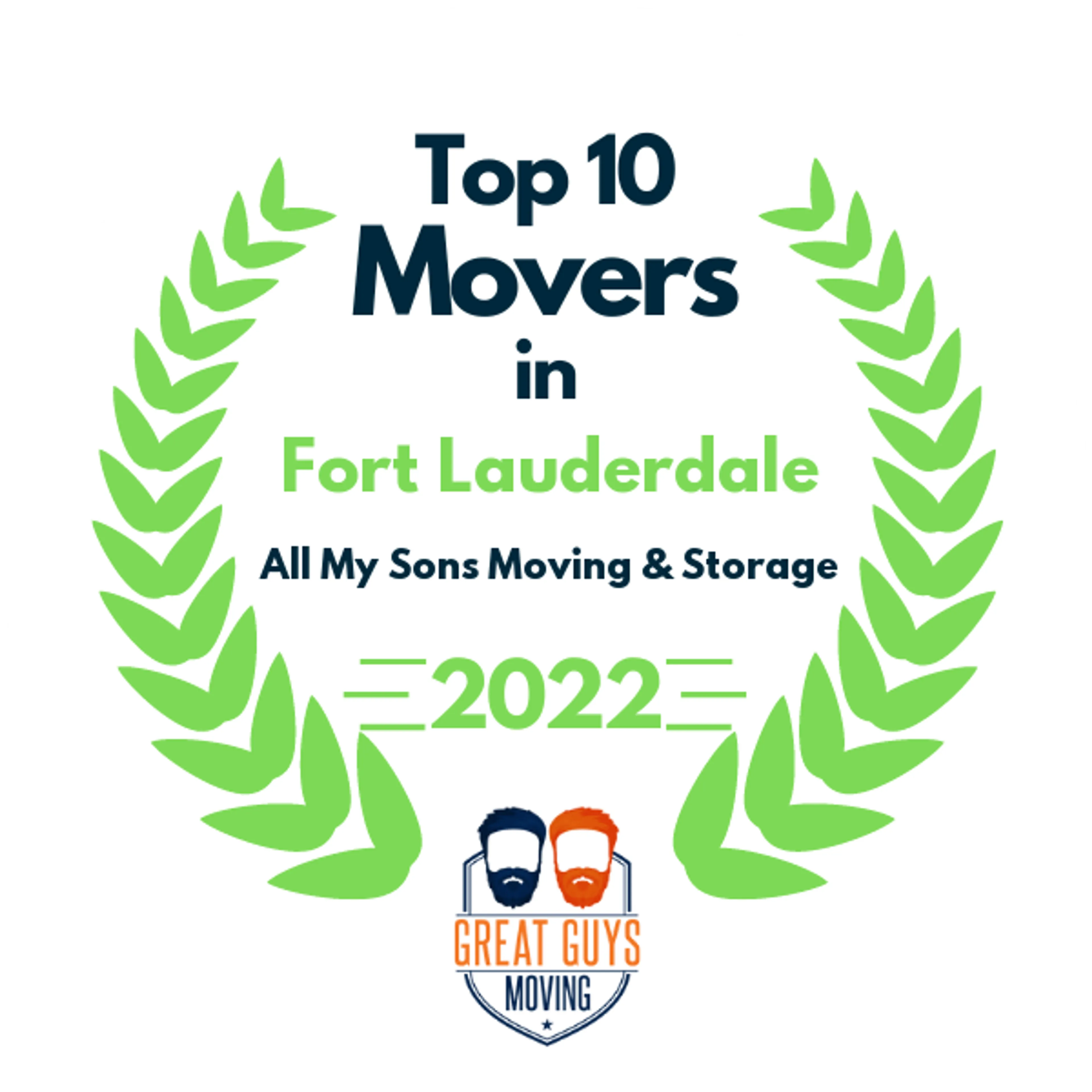 Top 10 Movers in Fort Lauderdale, FL 2022 award