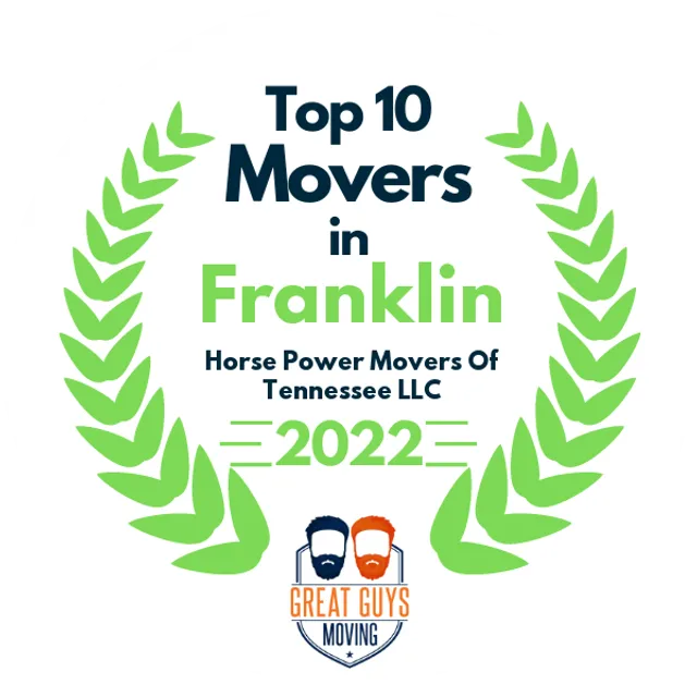 Top 10 Movers in Nashville, TN 2022 award