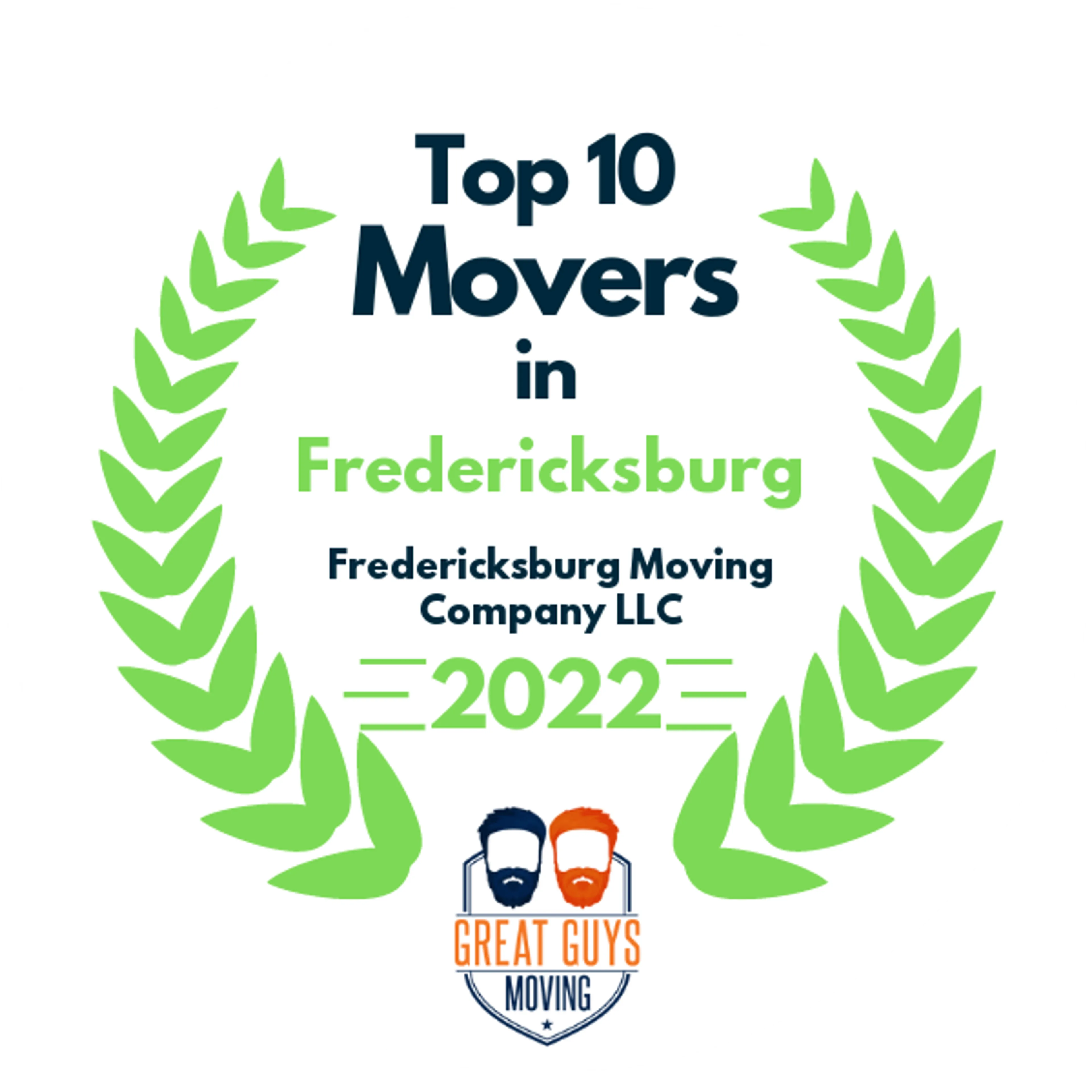 Top 10 Movers in Fredericksburg, VA 2022 award