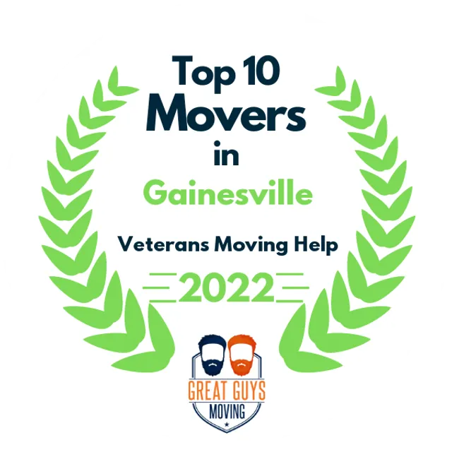 Top 10 Movers in Gainesville, FL 2022 award