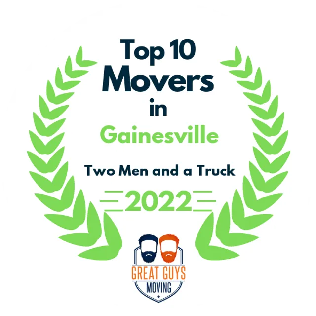 Top 10 Movers in Gainesville, FL 2022 award