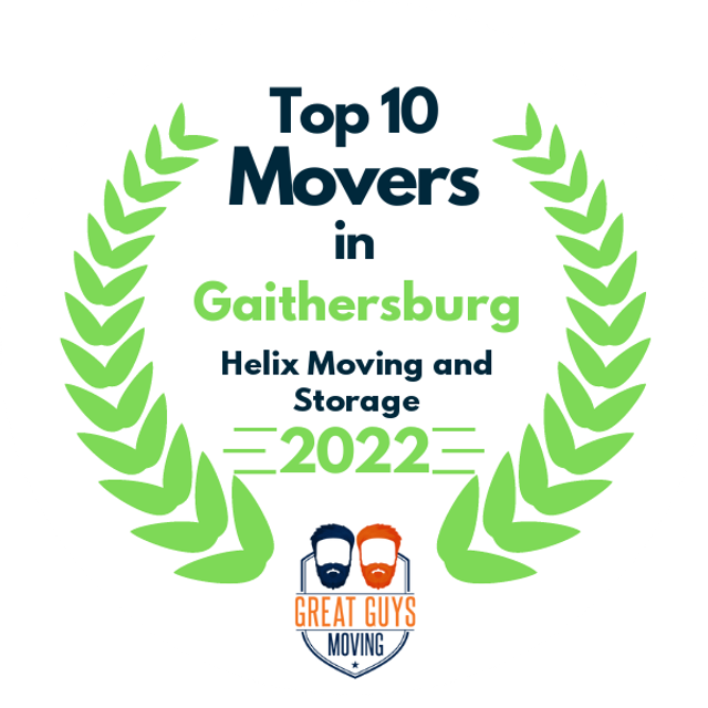 Top 10 Movers in Frederick, MD 2022 award