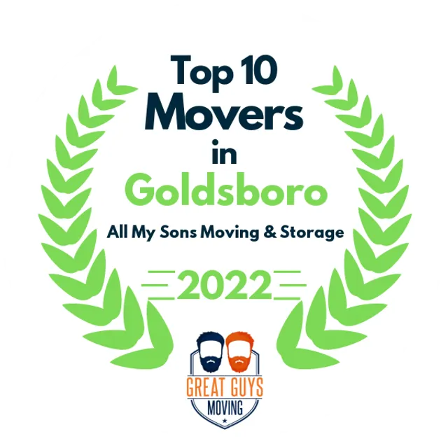 Top 10 Movers in Goldsboro, NC 2022 award