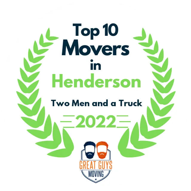 Top 10 Movers in Henderson, NV 2022 award