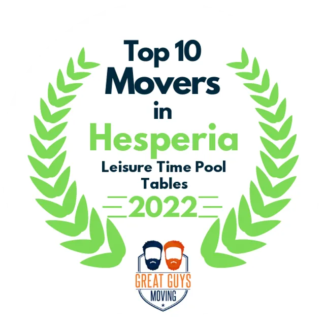 Top 10 Movers in Hesperia, CA 2022 award