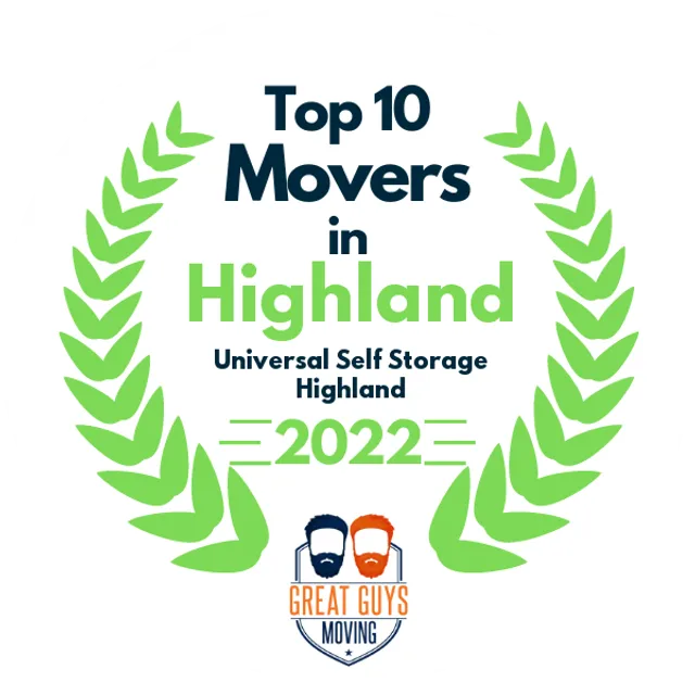 Top 10 Movers in Highland, CA 2022 award