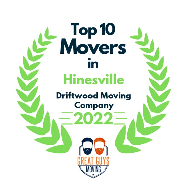 Top 10 Movers in Hinesville, GA 2022 award