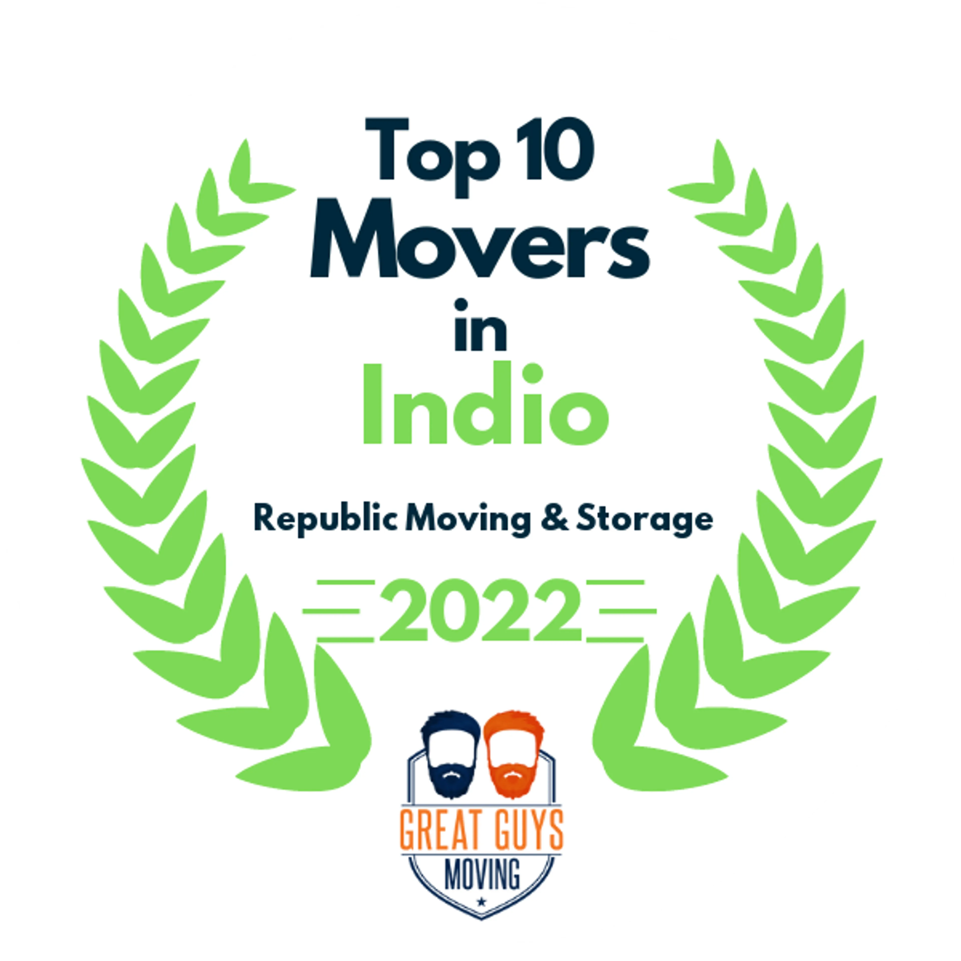 Top 10 Movers in Indio, CA 2022 award