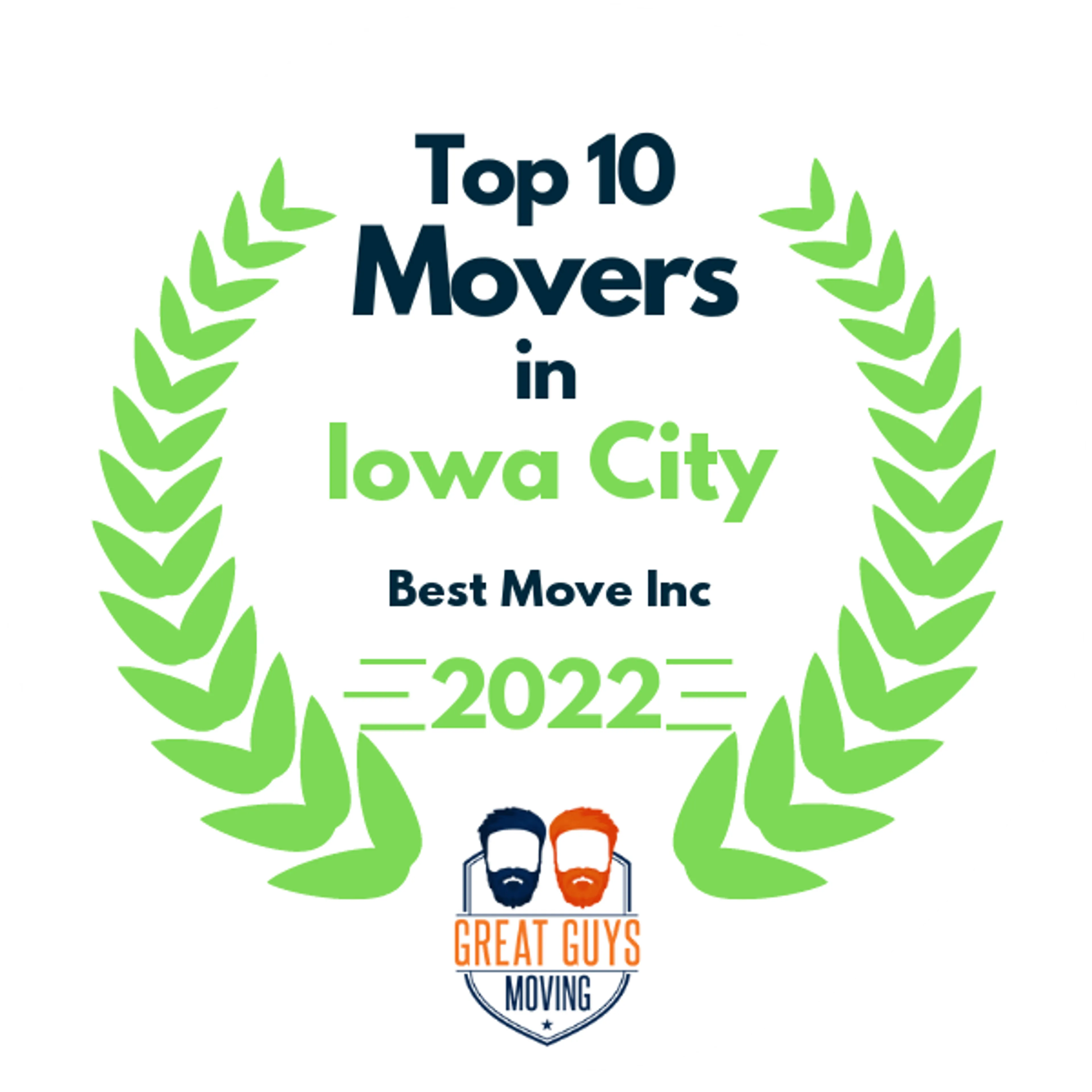 Top 10 Movers in Des Moines, IA 2022 award