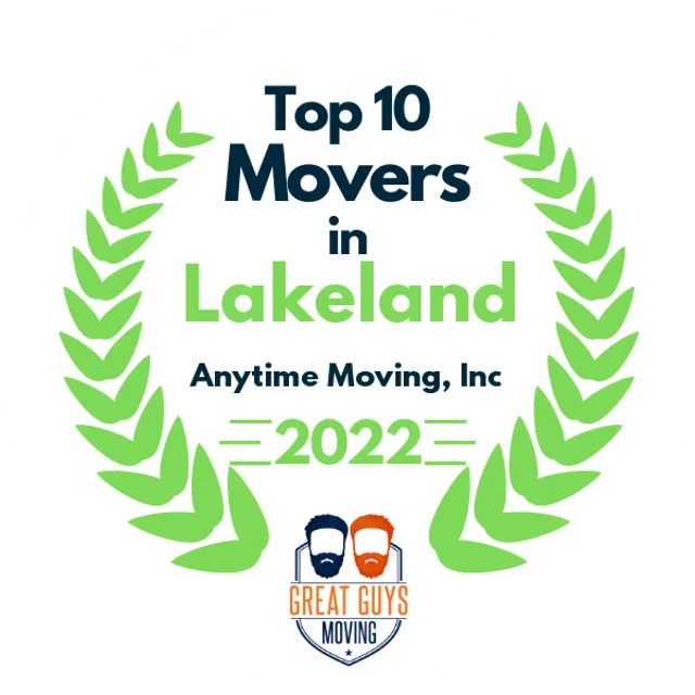 Top 10 Movers in Lakeland, FL 2022 award