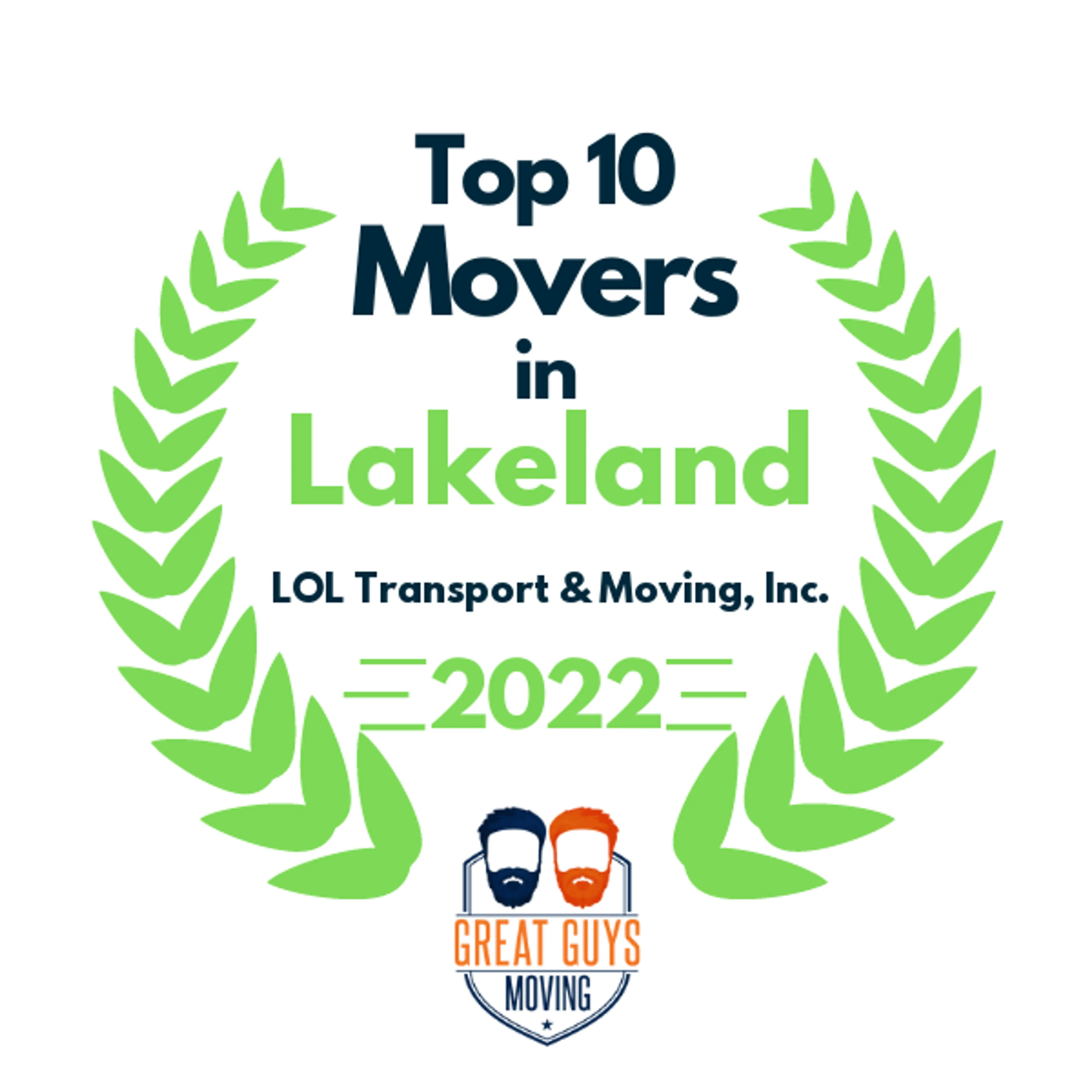 Top 10 Movers in Lakeland, FL 2022 award