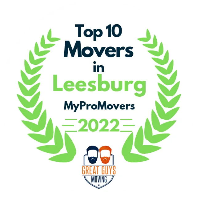 Top 10 Movers in Leesburg, VA 2022 award