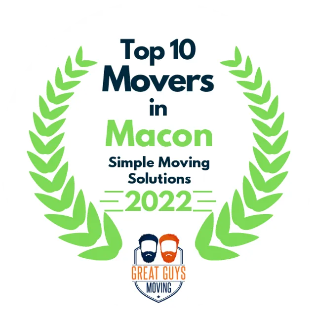 Top 10 Movers in Macon, GA 2022 award