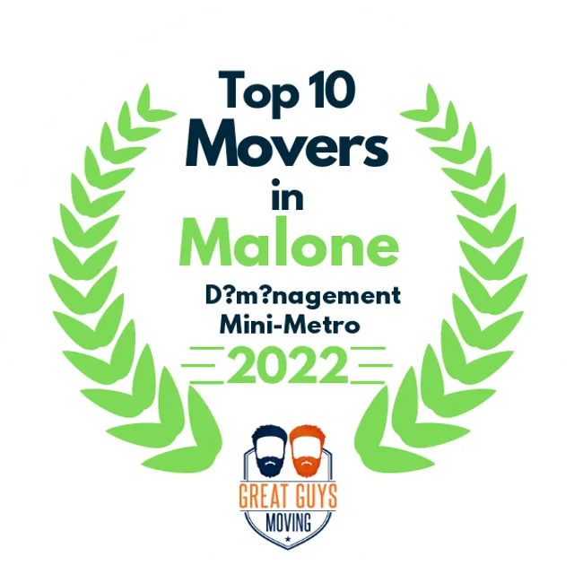 Top 10 Movers in Malone, NY 2022 award