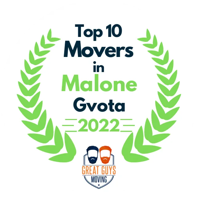 Top 10 Movers in Malone, NY 2022 award