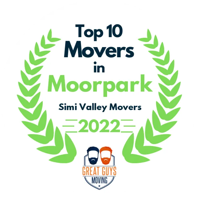 Top 10 Movers in Thousand Oaks, CA 2022 award