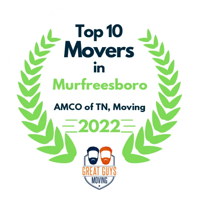 Top 10 Movers in Nashville, TN 2022 award