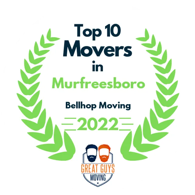 Top 10 Movers in Nashville, TN 2022 award