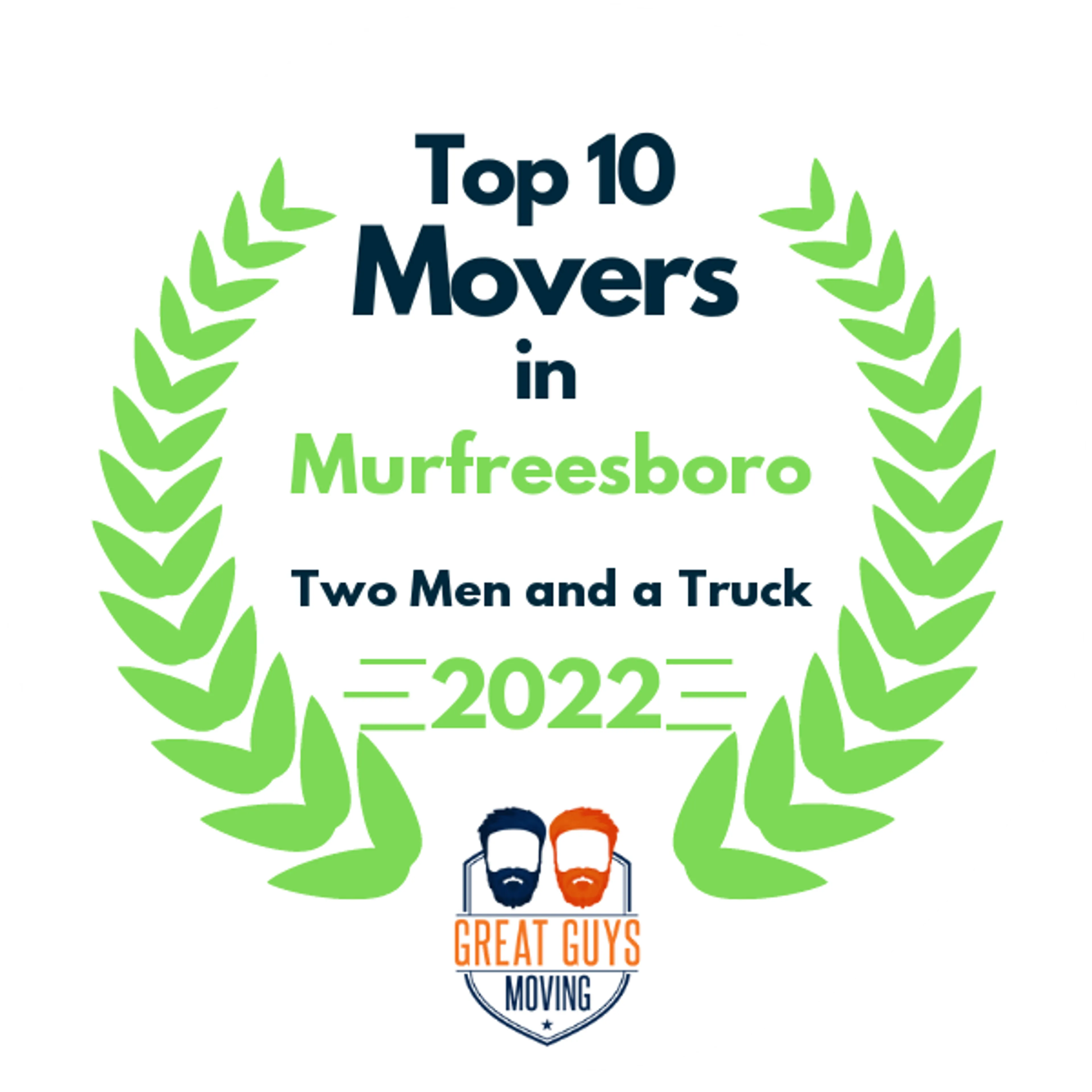 Top 10 Movers in Murfreesboro, TN 2022 award