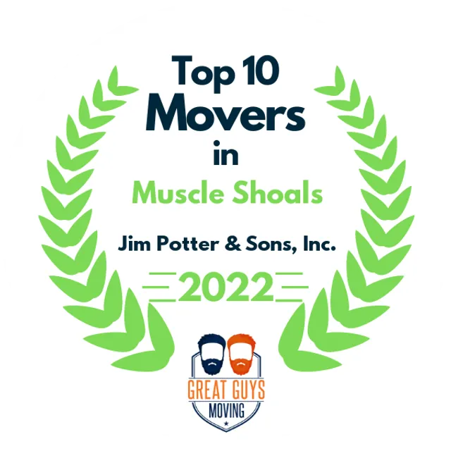 Top 10 Movers in Muscle Shoals, AL 2022 award