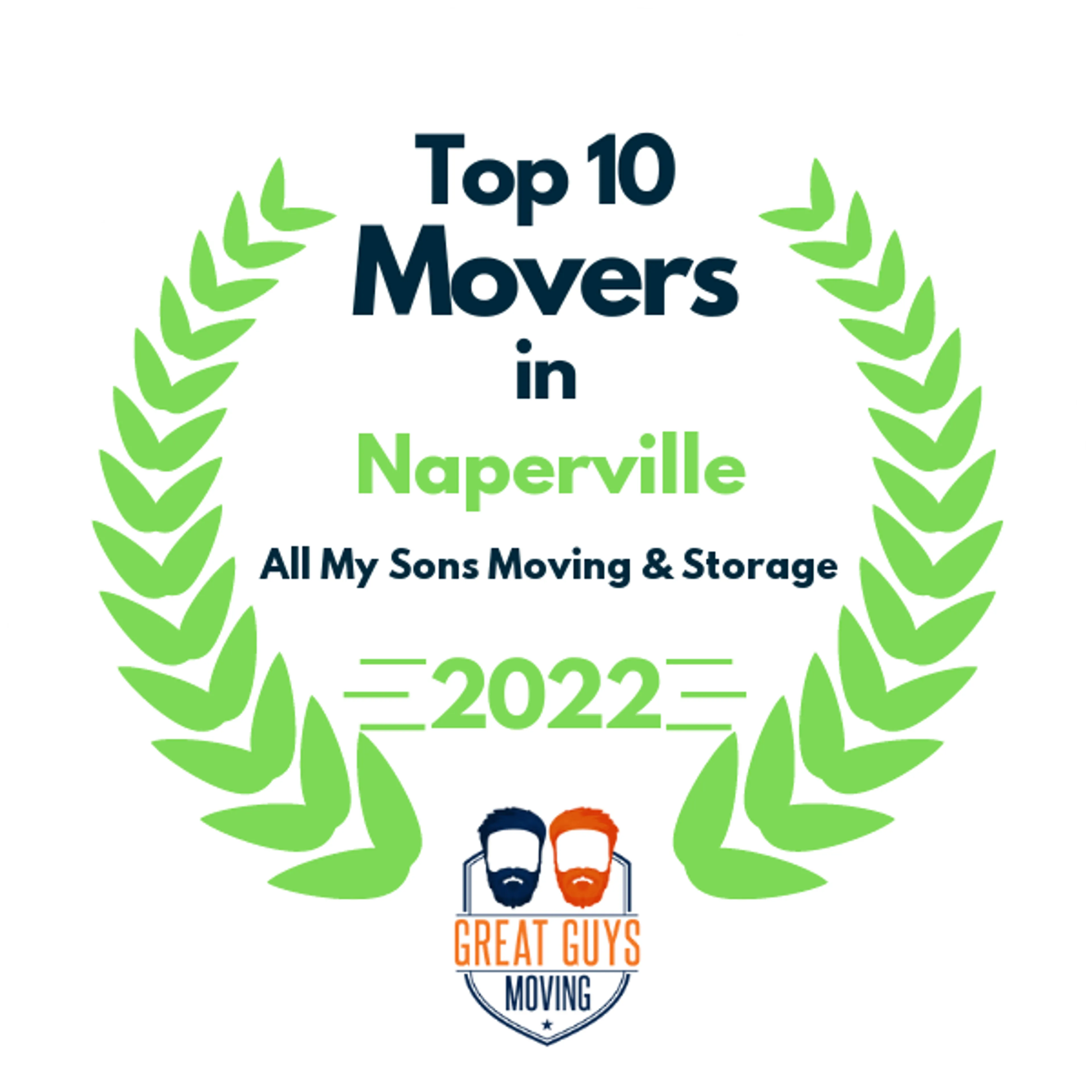 Top 10 Movers in Naperville, IL 2022 award