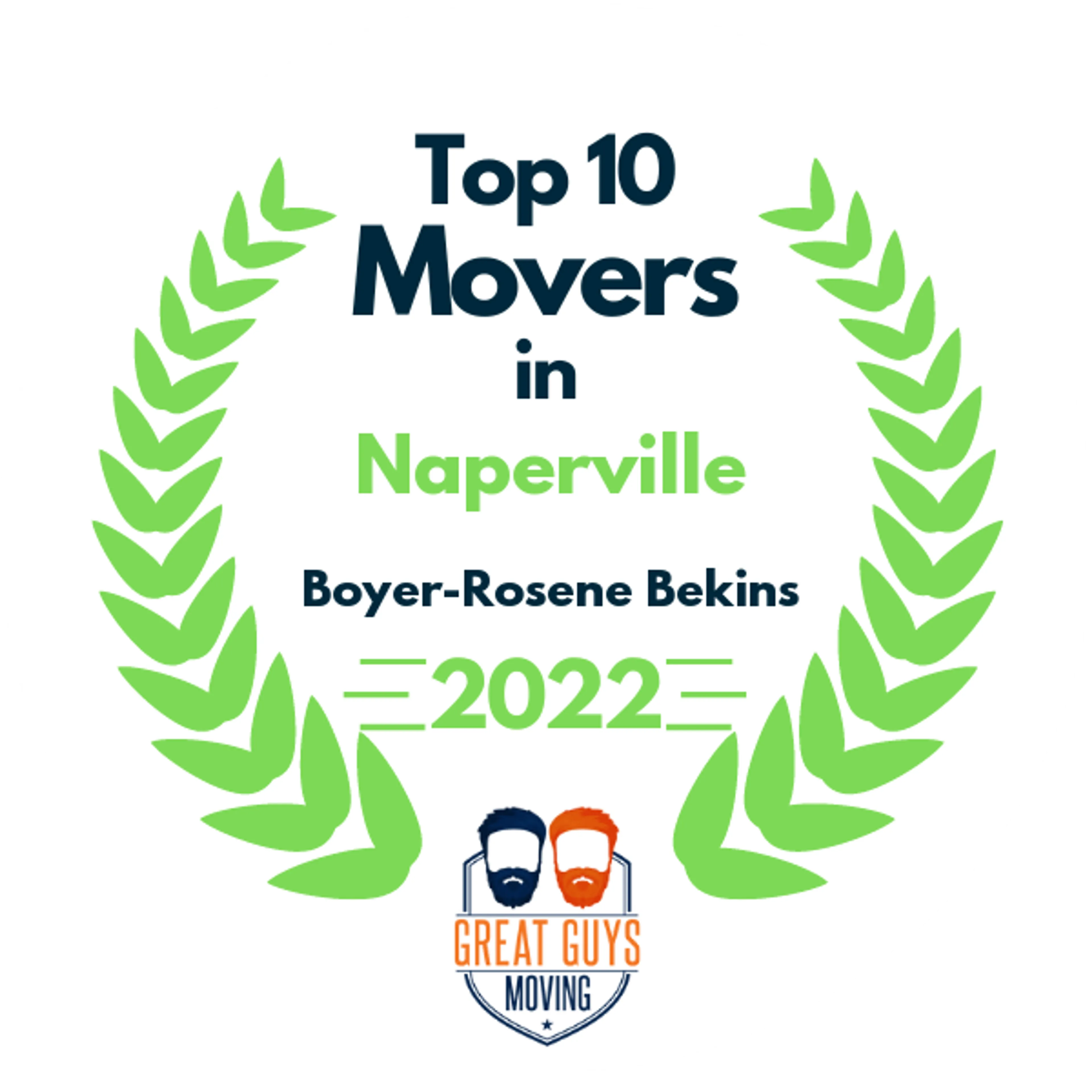 Top 10 Movers in Naperville, IL 2022 award