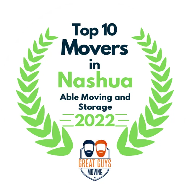 Top 10 Movers in Manchester, NH 2022 award