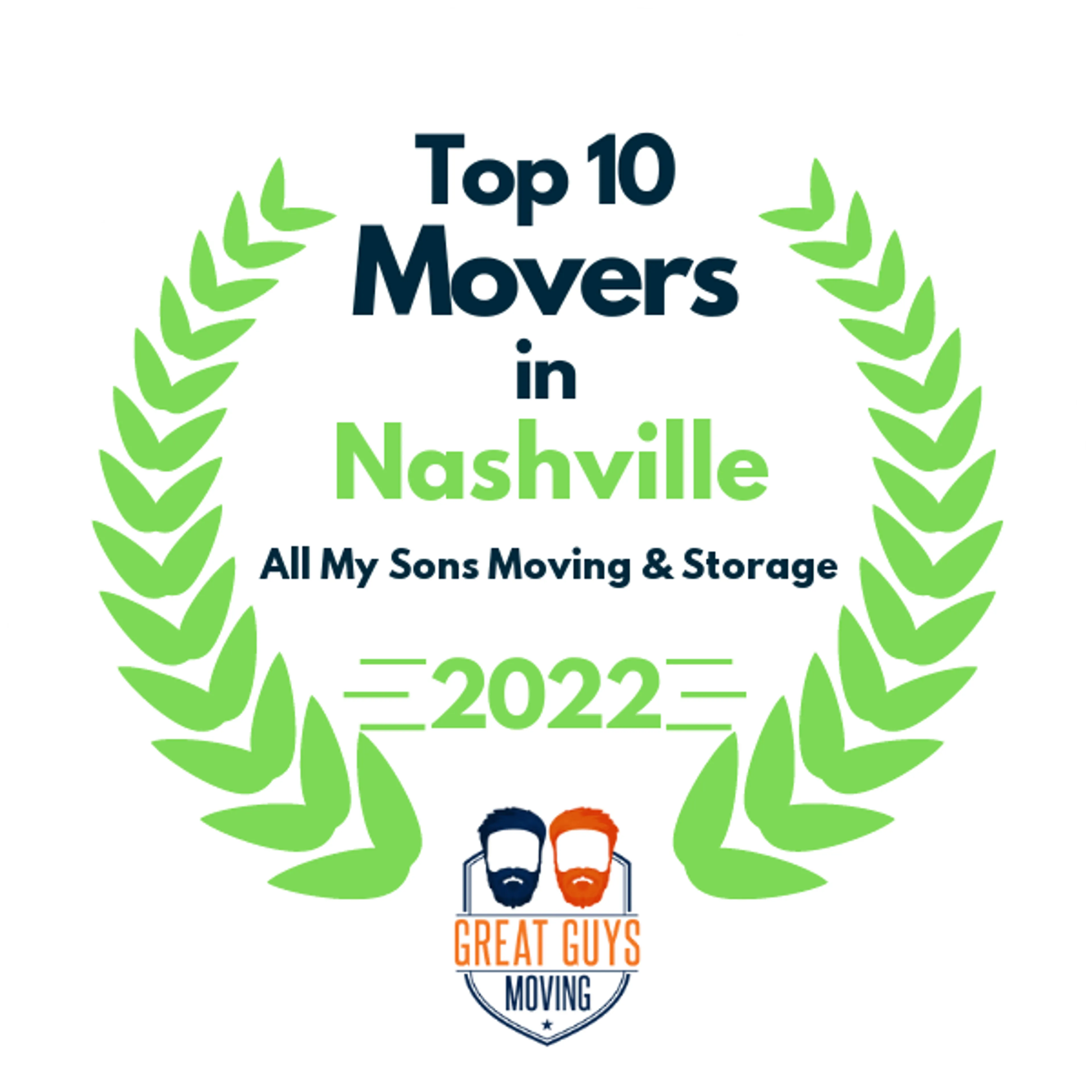 Top 10 Movers in Nashville, TN 2022 award