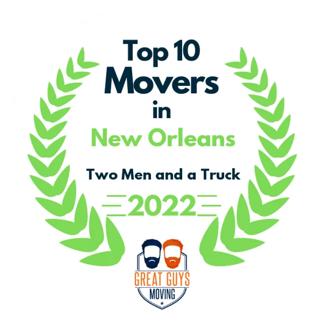 Top 10 Movers in New Orleans, LA 2022 award