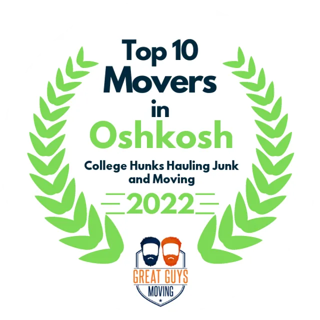 Top 10 Movers in Oshkosh, WI 2022 award