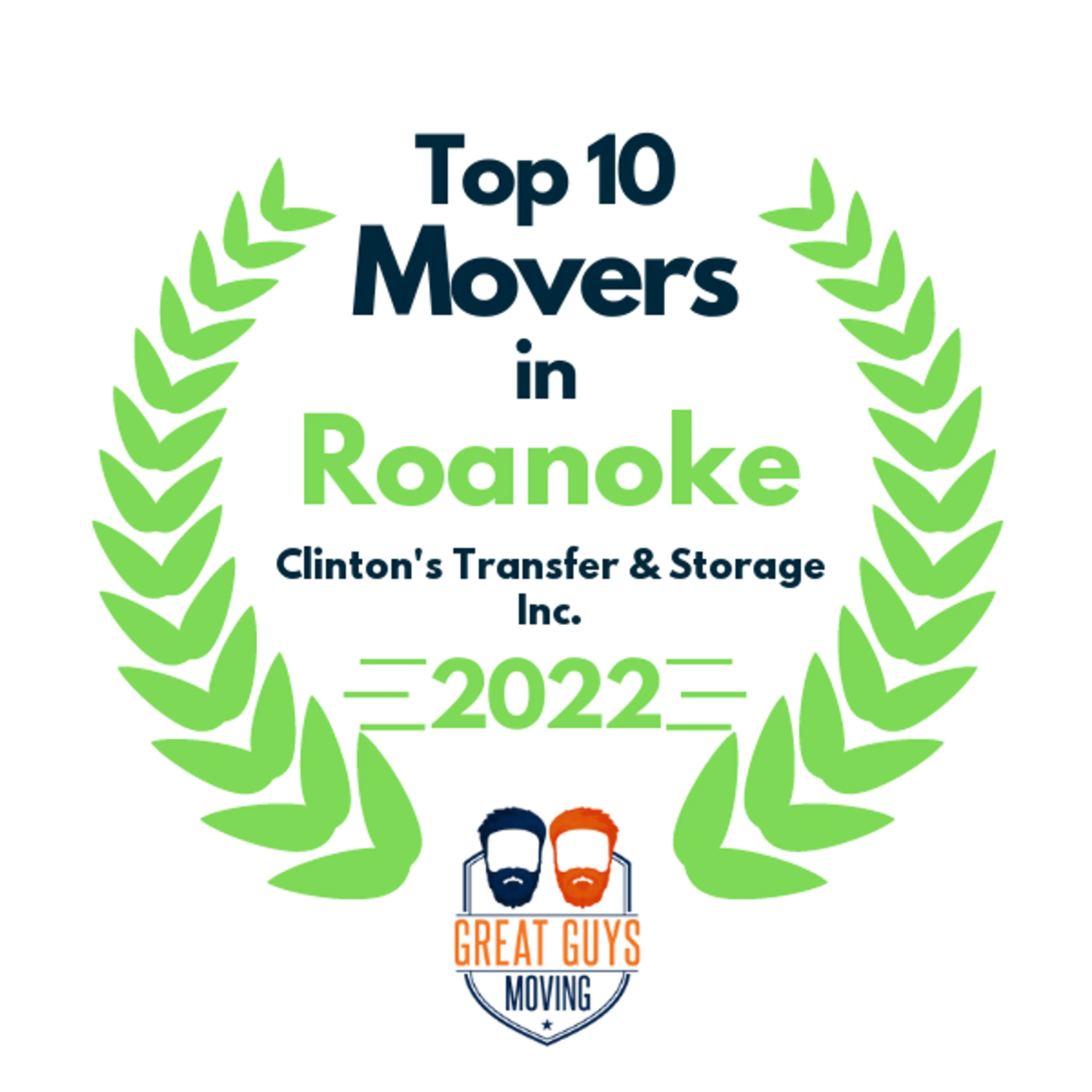 Top 10 Movers in Roanoke, VA 2022 award