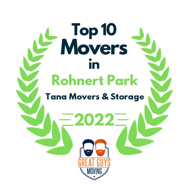 Top 10 Movers in Napa, CA 2022 award