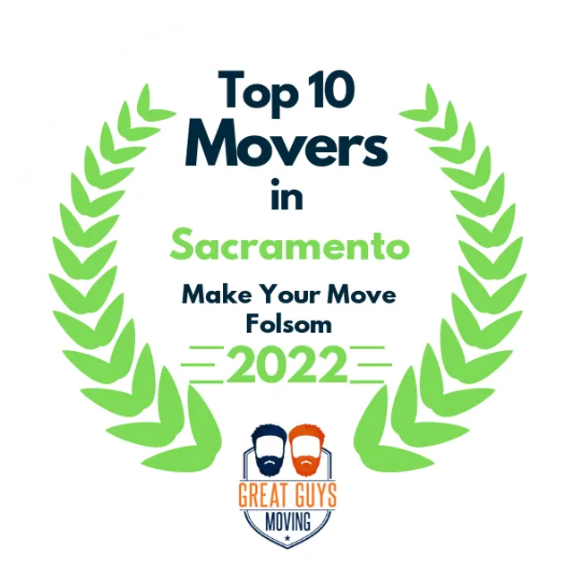 Top 10 Movers in Sacramento, CA 2022 award