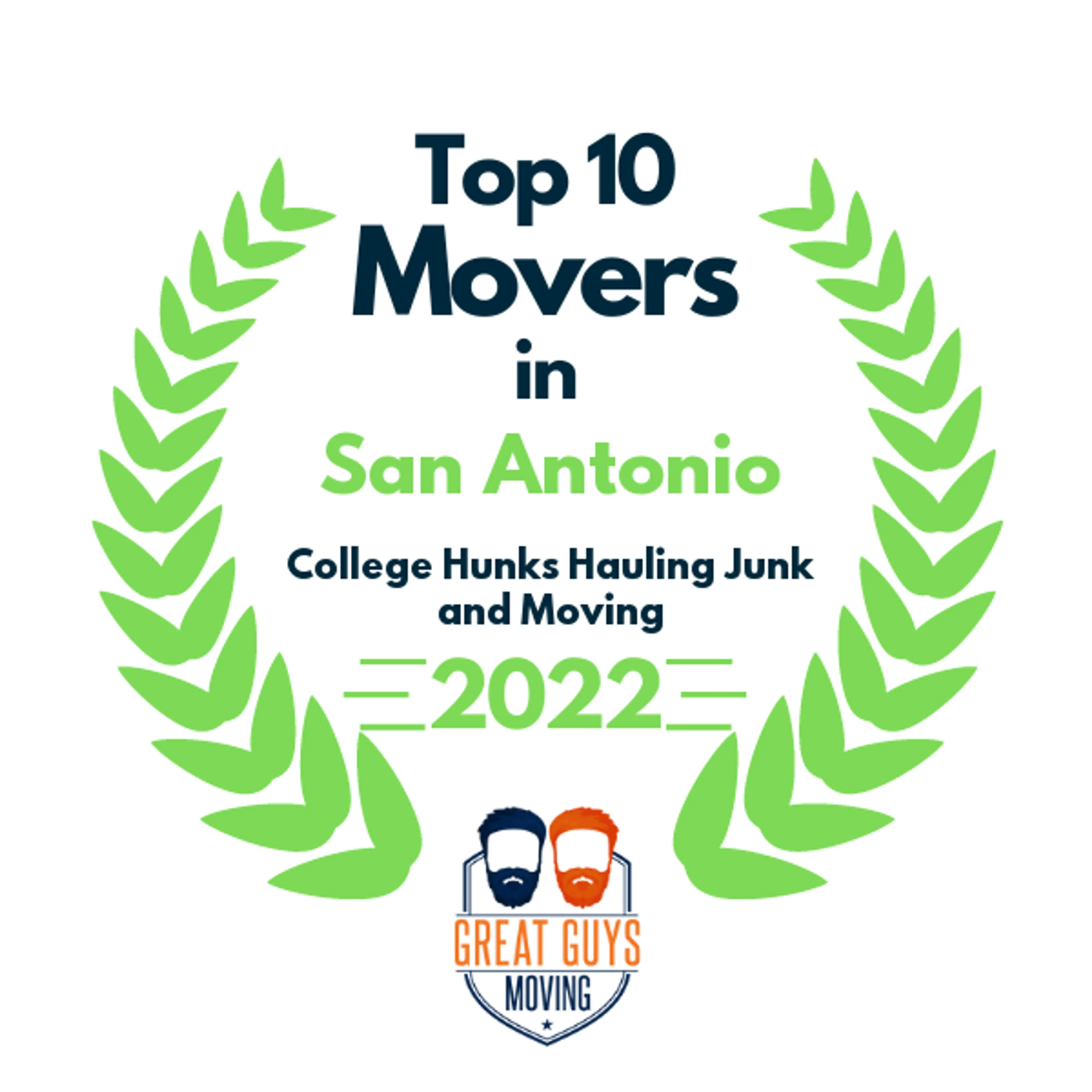 Top 10 Movers in San Antonio, TX 2022 award