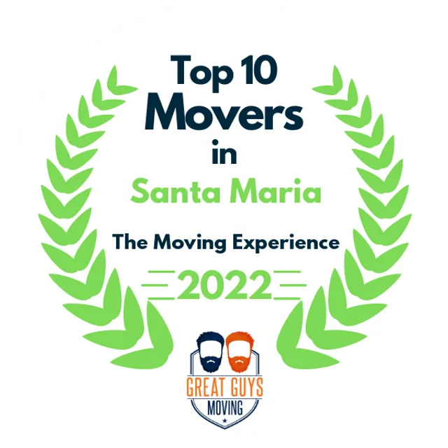 Top 10 Movers in Santa Maria, CA 2022 award