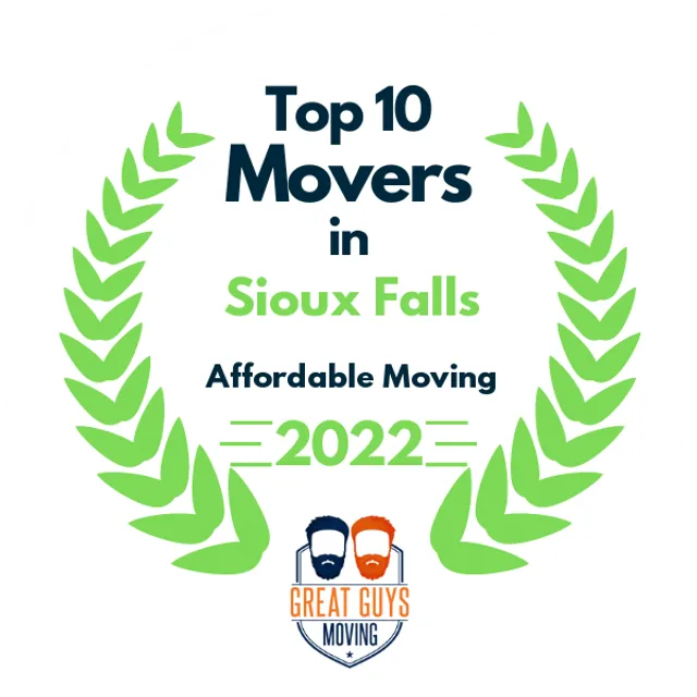 Top 10 Movers in Sioux Falls, SD 2022 award