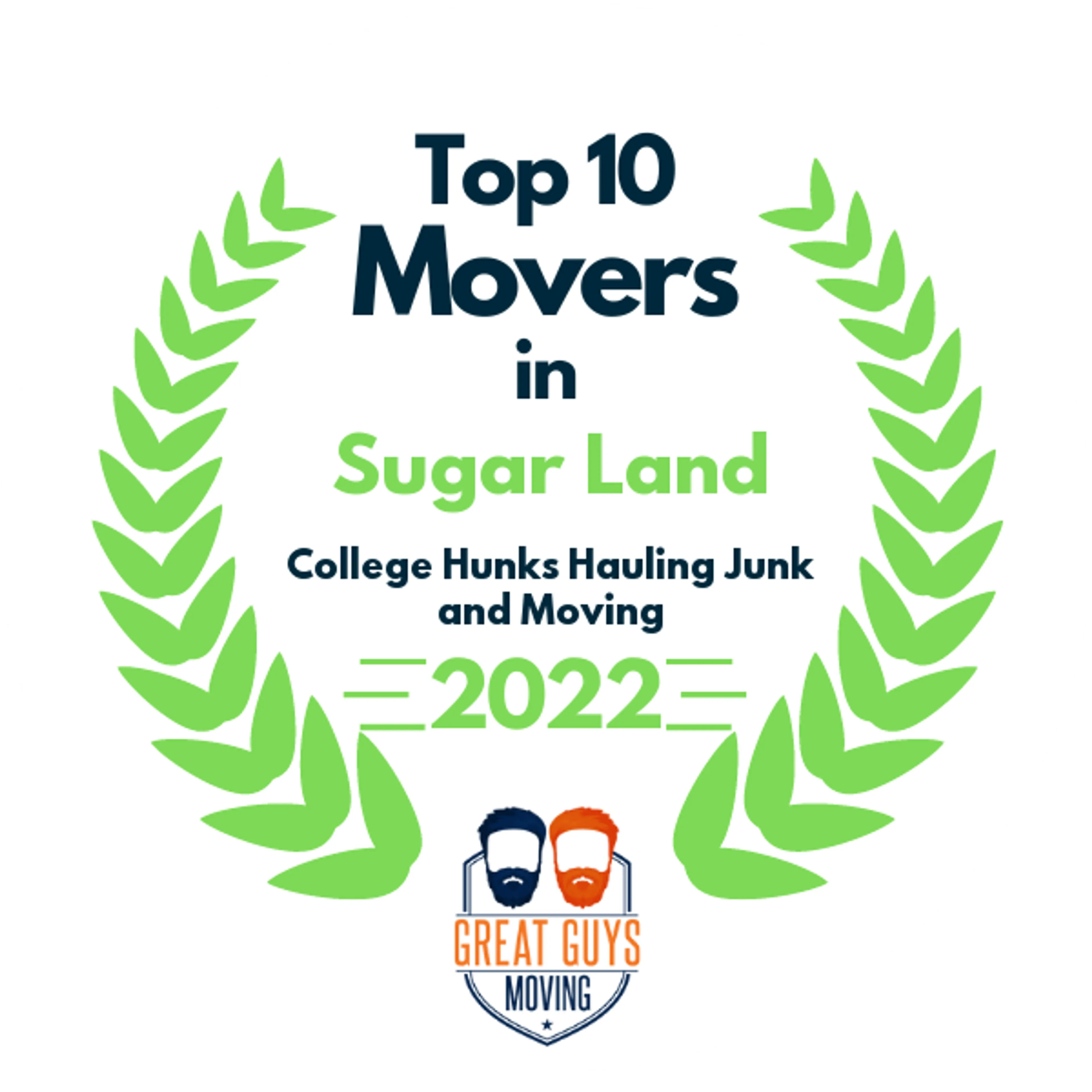 Top 10 Movers in Pearland, TX 2022 award
