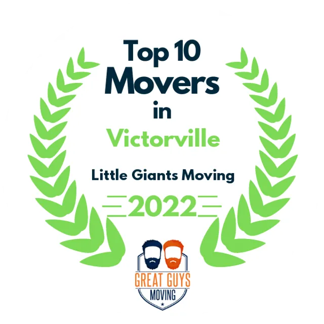 Top 10 Movers in Victorville, CA 2022 award