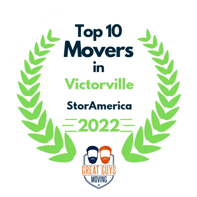 Top 10 Movers in Victorville, CA 2022 award