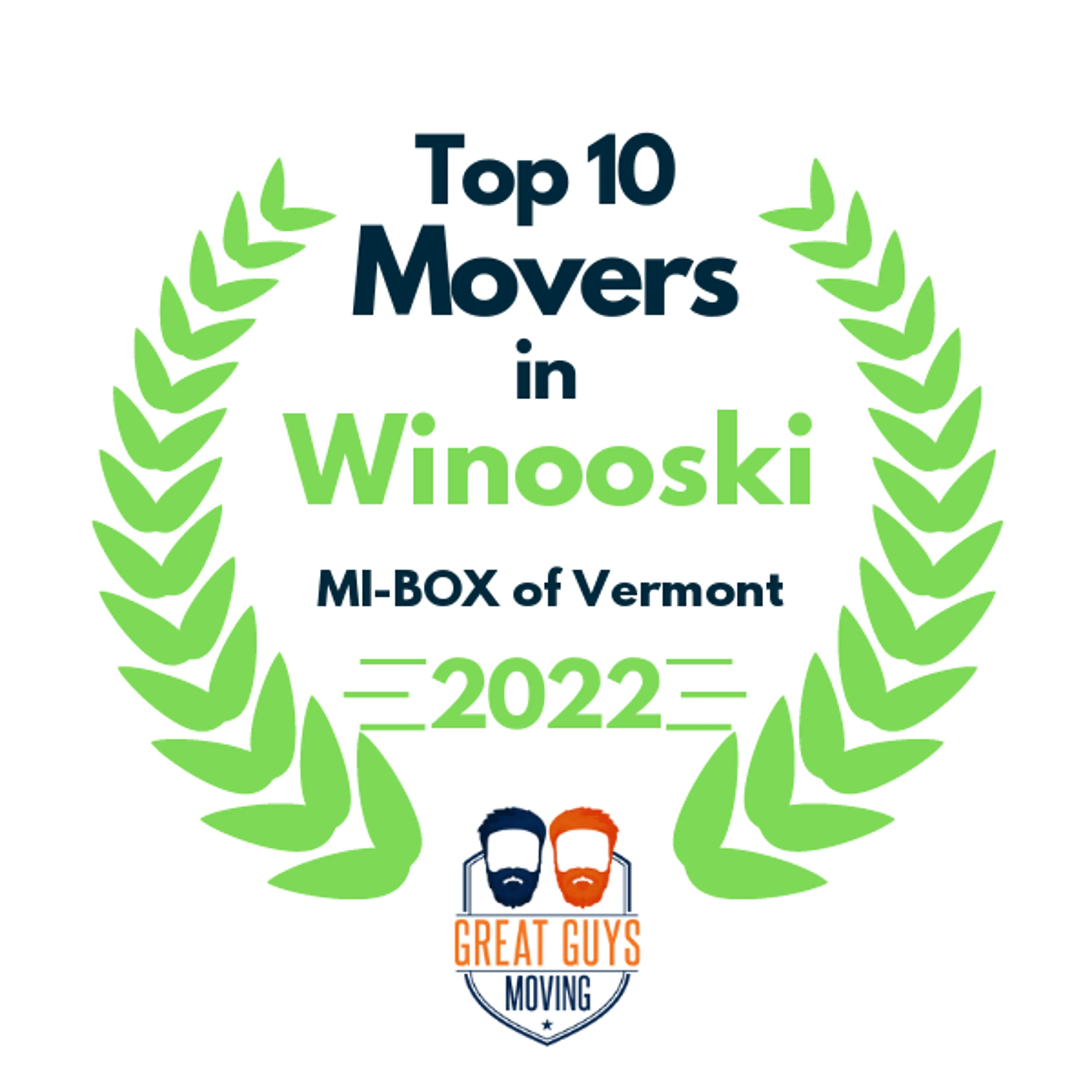 Top 10 Movers in Burlington, VT 2022 award