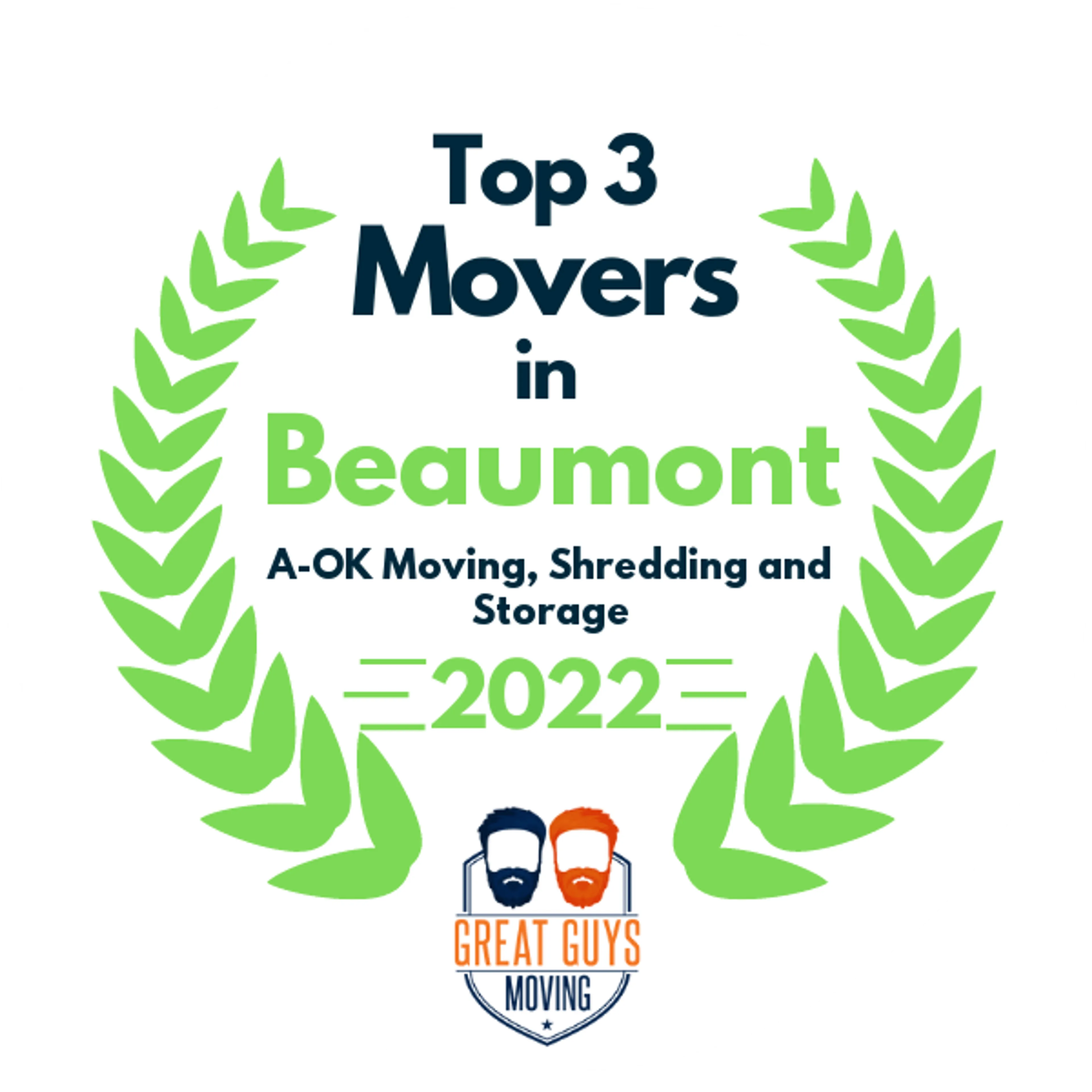 Top 3 Movers in Beaumont, TX 2022 award