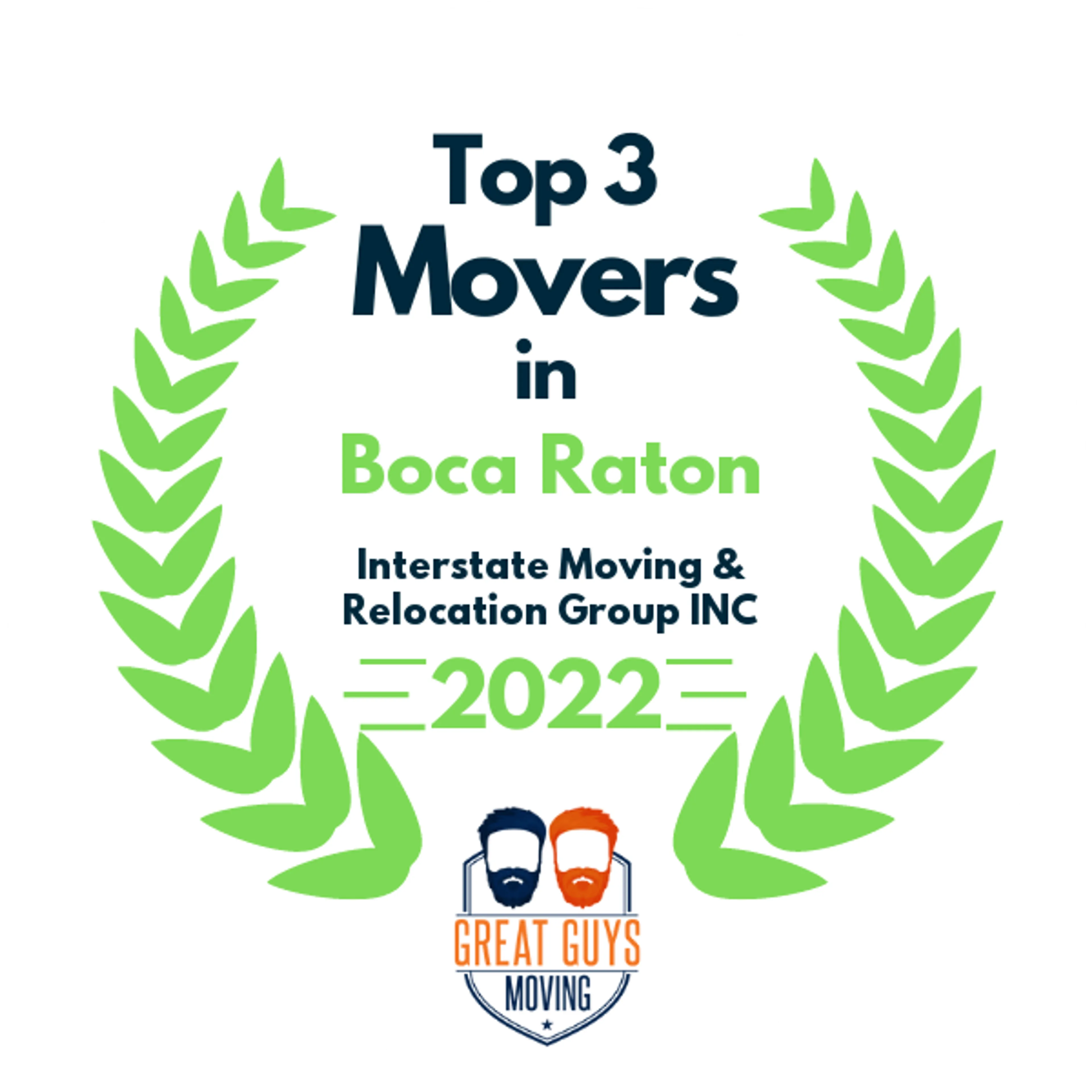 Top 3 Movers in Boca Raton, FL 2022 award