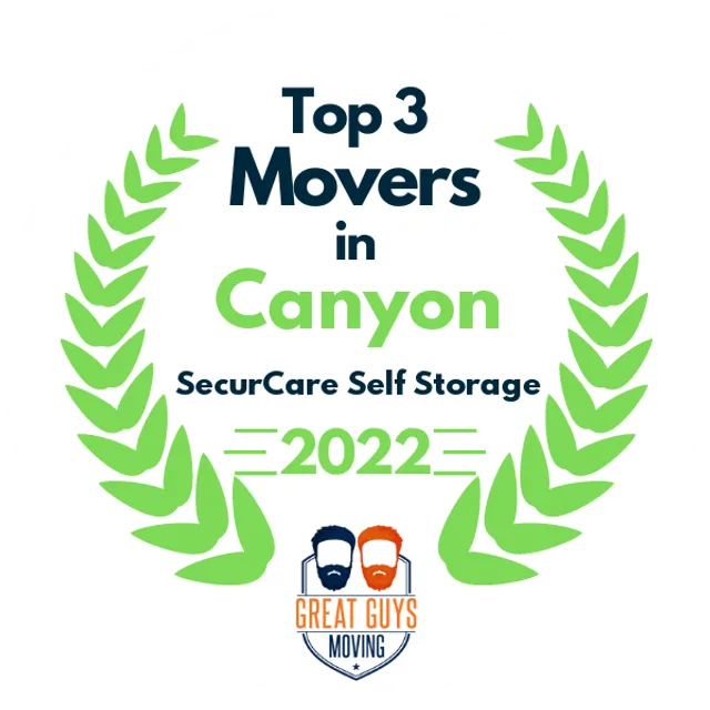 Top 3 Movers in Canyon, TX 2022 award