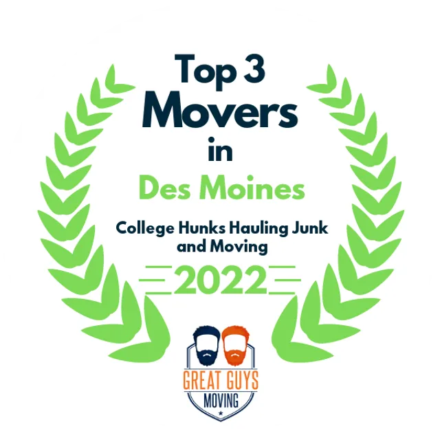 Top 3 Movers in Des Moines, IA 2022 award