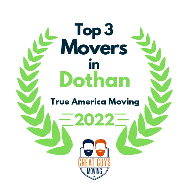 Top 3 Movers in Dothan, AL 2022 award