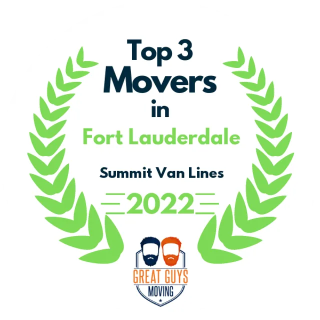 Top 3 Movers in Fort Lauderdale, FL 2022 award