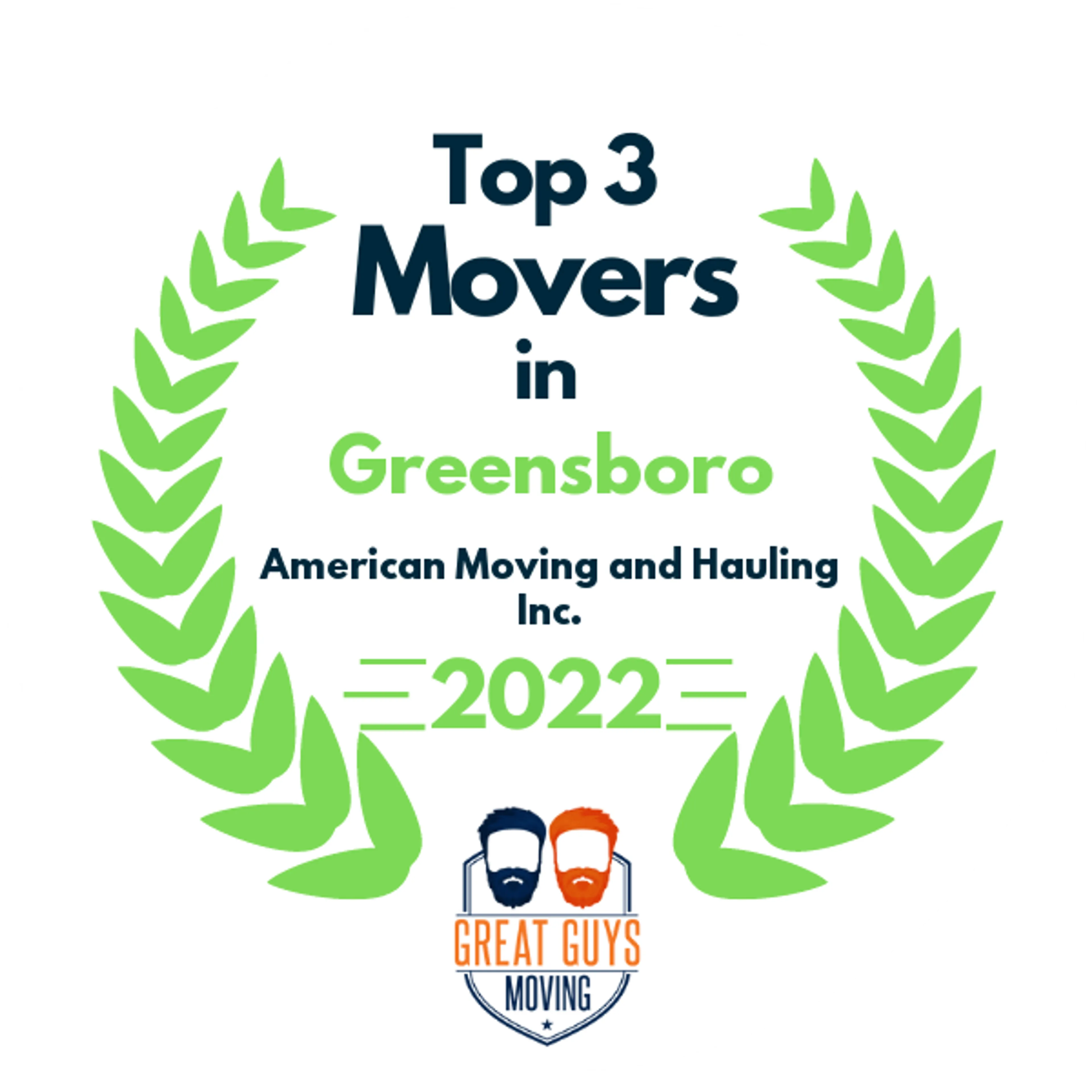 Top 3 Movers in Greensboro, NC 2022 award