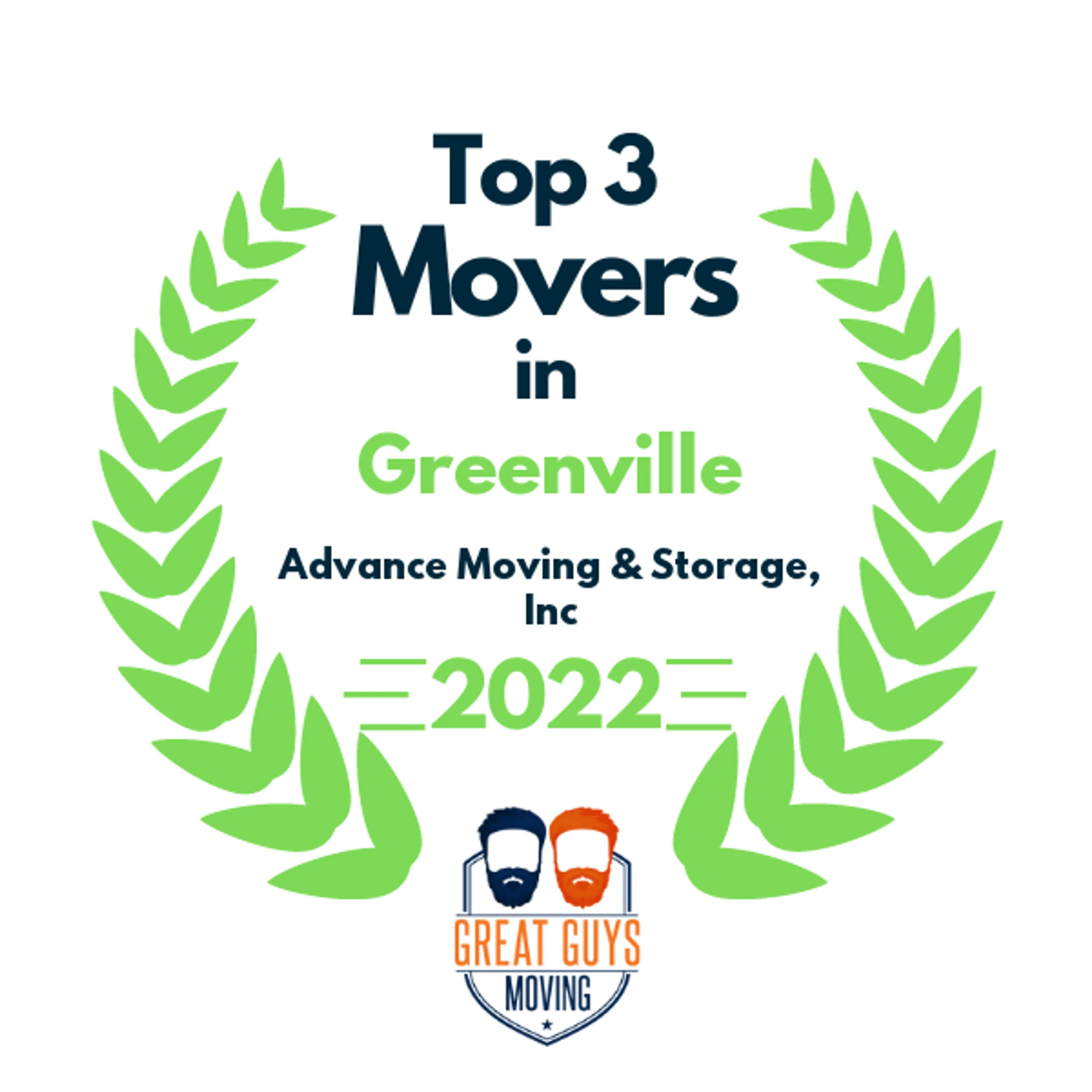 Top 3 Movers in Greenville, NC 2022 award